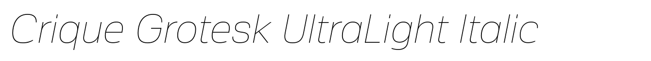 Crique Grotesk UltraLight Italic image